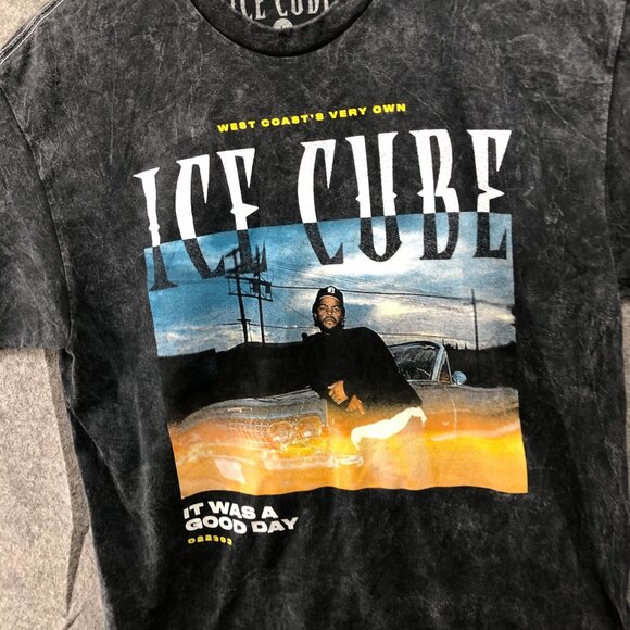 Ice Cube Graphic T Shirt Mens L Black Vintage Wash It Was a Good Day Car Retro - Picture 3 of 6